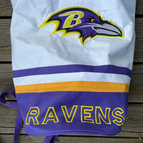Baltimore Ravens Bag Backpack Gym Bag NO DRAWSTRING Canvas Embroidered NFL - Picture 3 of 11